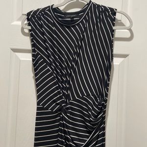 Banana Republic Black & White Striped Full Length Dress Women's XXS